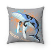 Humpback Whale Ocean Song Grey Square Pillow 14 × Home Decor
