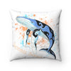 Humpback Whale Ocean Song White Square Pillow 14 × Home Decor