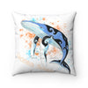 Humpback Whale Ocean Song White Square Pillow Home Decor