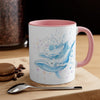 Humpback Whale S Family Pink Blue Splash Watercolor Art Accent Coffee Mug 11Oz