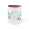 Humpback Whale S Family Pink Blue Splash Watercolor Art Accent Coffee Mug 11Oz /