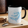 Humpback Whale S Family Pink Blue Splash Watercolor Art Accent Coffee Mug 11Oz