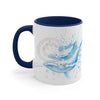 Humpback Whale S Family Pink Blue Splash Watercolor Art Accent Coffee Mug 11Oz