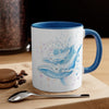 Humpback Whale S Family Pink Blue Splash Watercolor Art Accent Coffee Mug 11Oz