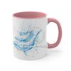 Humpback Whale S Family Pink Blue Splash Watercolor Art Accent Coffee Mug 11Oz