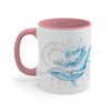 Humpback Whale S Family Pink Blue Splash Watercolor Art Accent Coffee Mug 11Oz