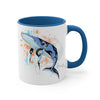 Humpback Whale Tribal Color Splash Ink Art Accent Coffee Mug 11Oz