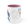 Humpback Whale Tribal Color Splash Ink Art Accent Coffee Mug 11Oz Pink /