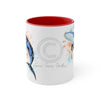 Humpback Whale Tribal Color Splash Ink Art Accent Coffee Mug 11Oz Red /