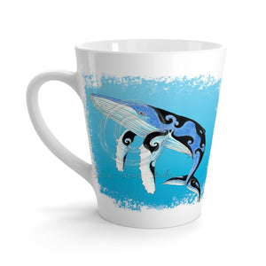 Humpback Whale Tribal Doodle Blue Latte Mug 12Oz Mug