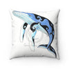 Humpback Whale Tribal Doodle Ink Square Pillow Home Decor
