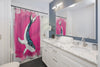 Humpback Whale Tribal Ink Magenta Shower Curtain Home Decor