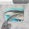 Humpback Whale Watercolor Bath Mat Home Decor