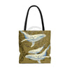 Humpback Whales Family Brown Map Tote Bag Bags