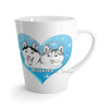 Huskies Blue Heart Watercolor White Latte Mug 12Oz Mug
