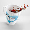 Huskies Blue Heart Watercolor White Latte Mug Mug
