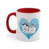 Husky Dog Heart Love Blue Art Accent Coffee Mug 11Oz