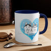 Husky Dog Heart Love Blue Art Accent Coffee Mug 11Oz