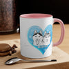 Husky Dog Heart Love Blue Art Accent Coffee Mug 11Oz