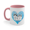 Husky Dog Heart Love Blue Art Accent Coffee Mug 11Oz