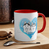 Husky Dog Heart Love Blue Art Accent Coffee Mug 11Oz