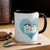 Husky Dog Heart Love Blue Art Accent Coffee Mug 11Oz