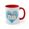 Husky Dog Heart Love Blue Art Accent Coffee Mug 11Oz