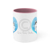 Husky Dog Heart Love Blue Art Accent Coffee Mug 11Oz Pink /