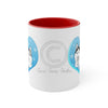 Husky Dog Heart Love Blue Art Accent Coffee Mug 11Oz Red /