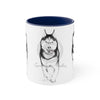 Husky Dog Running Art Accent Coffee Mug 11Oz Navy /
