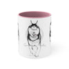 Husky Dog Running Art Accent Coffee Mug 11Oz Pink /