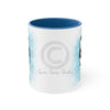 Husky Dog Running Blue On White Art Accent Coffee Mug 11Oz