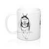 Husky Dog Running Pet Ink Art Mug 11Oz