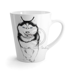 Husky Run Art White Latte Mug 12Oz Mug