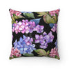 Hydrangea Purple Pattern Ii Watercolor Art Square Pillow 14X14 Home Decor