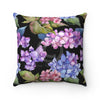 Hydrangea Purple Pattern Ii Watercolor Art Square Pillow Home Decor