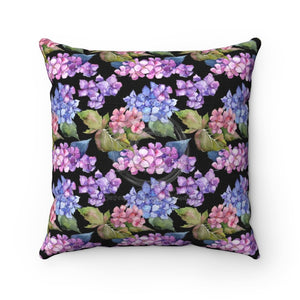 Hydrangea Purple Pattern Watercolor Art Square Pillow 14X14 Home Decor