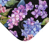 Hydrangea Purple Violet Black Chic Bath Mat Home Decor