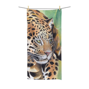 Jaguar On The Prowl Watercolor Art Polycotton Towel 30 × 60 Home Decor