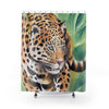 Jaguar On The Prowl Watercolor Art Shower Curtain 71 × 74 Home Decor
