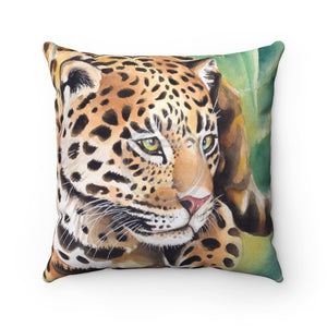 Jaguar On The Prowl Watercolor Art Square Pillow 14 × Home Decor