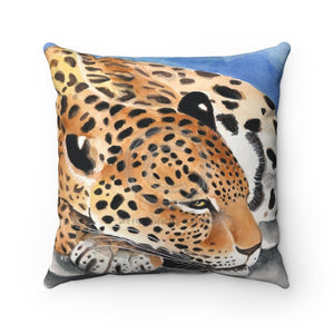 Jaguar Sleep Watercolor Art Square Pillow 14 X Home Decor