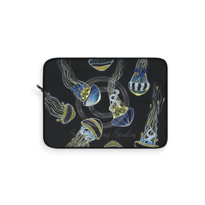 Jellyfish Modern Black Art Laptop Sleeve 15