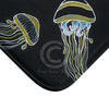 Jellyfish On Grey Black Bath Mat Home Decor