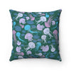 Jellyfish Pattern Aqua Square Pillow Home Decor