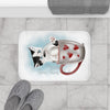 Kitten Cat In The Cup Art White Bath Mat Home Decor