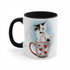 Kitten Cat In The Cup On White Art Accent Coffee Mug 11Oz Black /