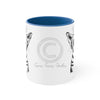 Kitten Cat Roar Ink On White Art Accent Coffee Mug 11Oz Blue /