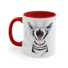 Kitten Cat Roar Ink On White Art Accent Coffee Mug 11Oz Red /