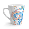 L Blue Octopus Tentacles Watercolor White Latte Mug Mug